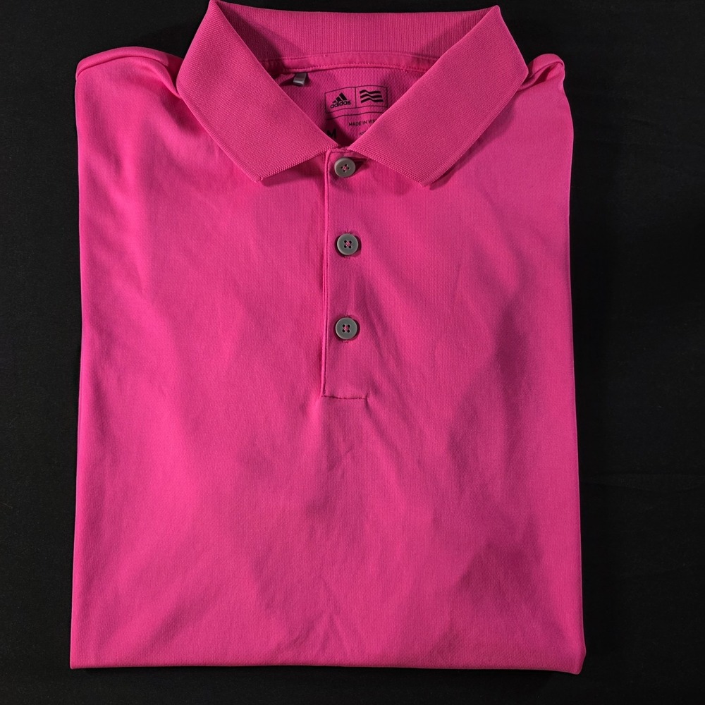 Adidas  Mens‎ Adi Performance Polo Solar Pink Sports Golf Medium